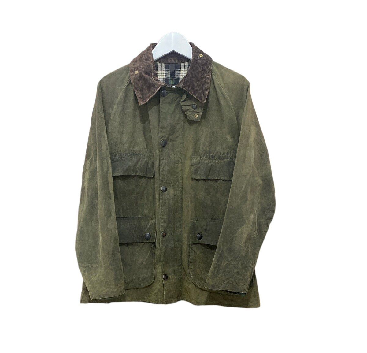 Barbour Bedale Waxed Cotton Jacket Made England - 1