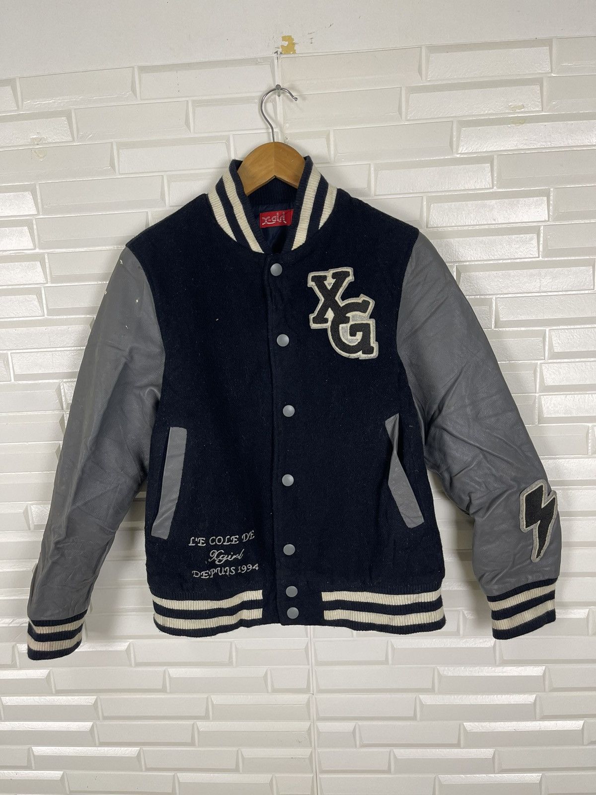 Vintage - Streetwear X-Girl Varsity Jacket Leather - 5