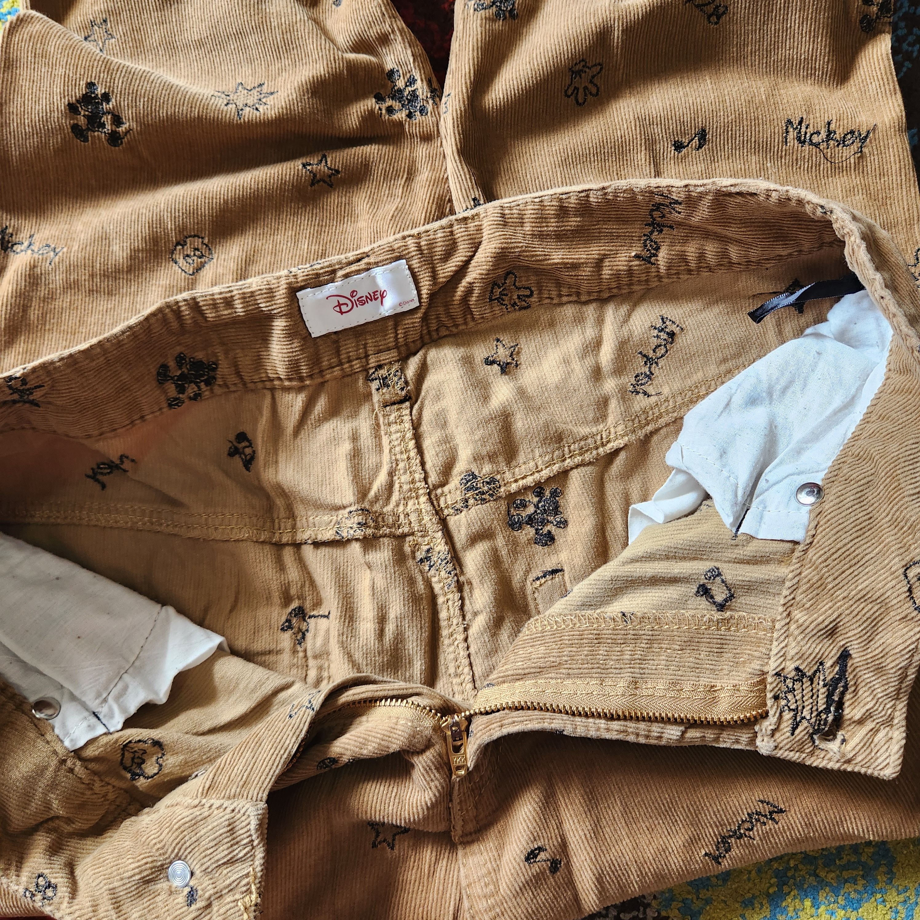 Disney Corduroy Denim Brown Jeans Full Printed - 3