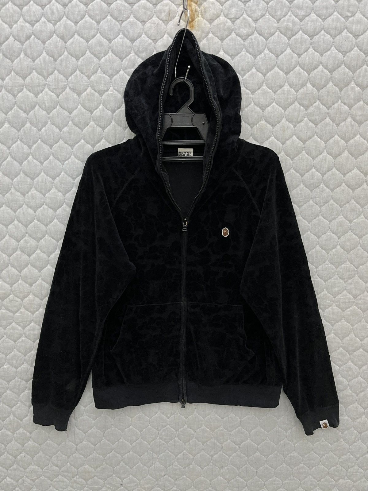 Solid Camo Velour Full Zip Hoodie - 2