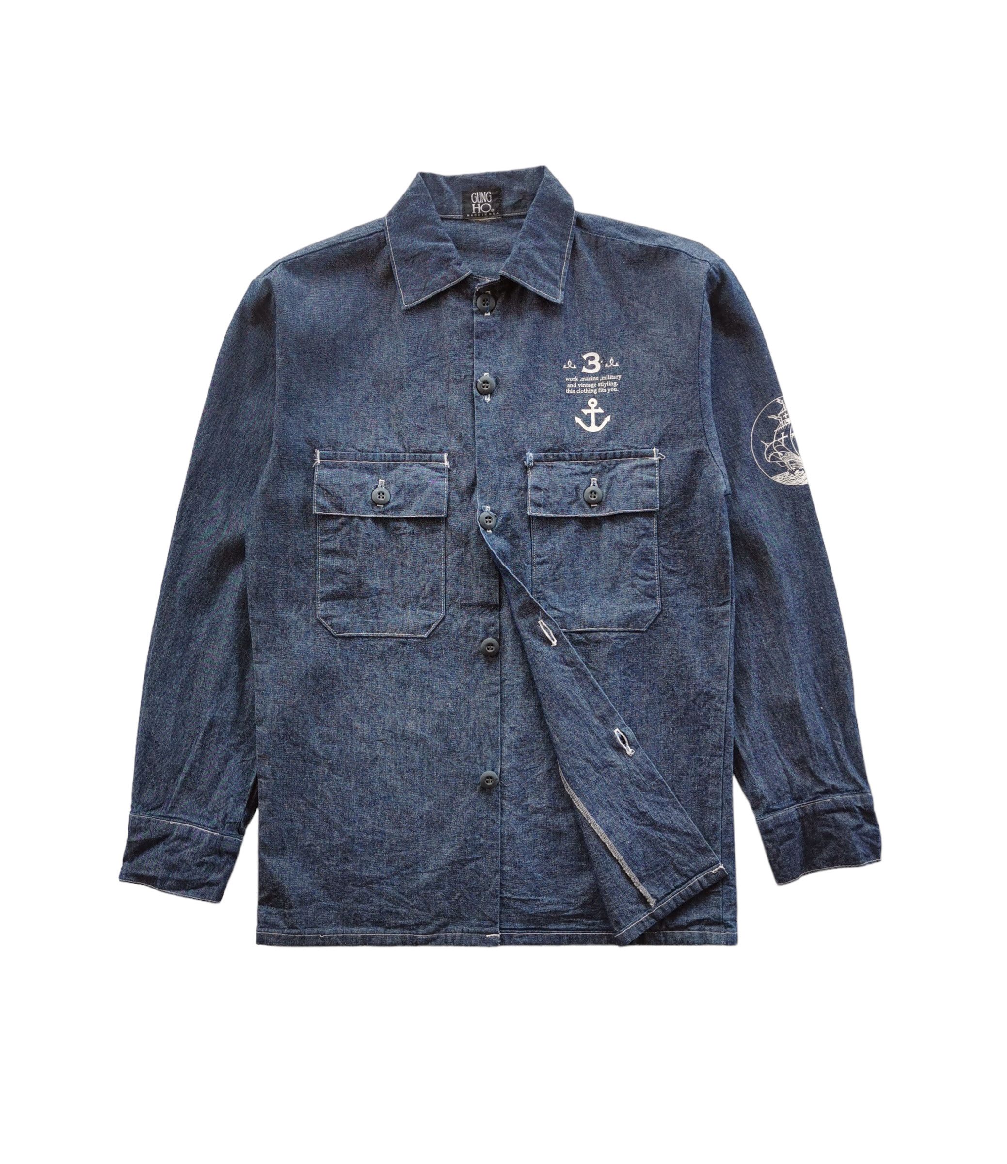 Gung Ho Denim Workshirt Military Marine Vintage Style - 1