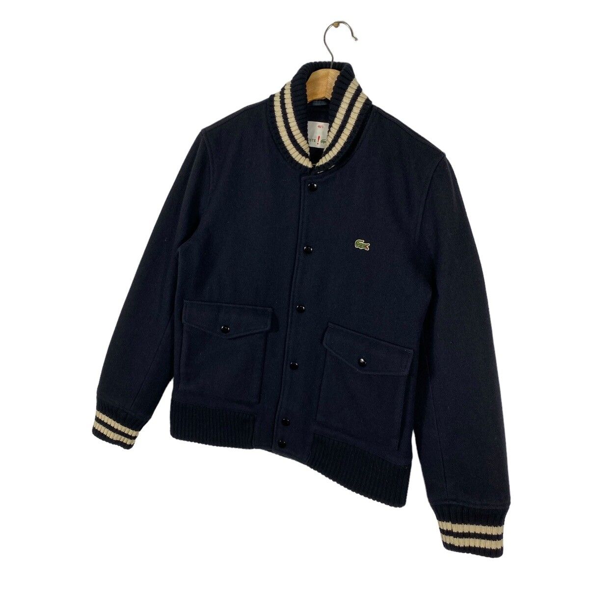 Vintage Lacoste Varsity Bomber Wool Jacket Size 48/3 (M) - 3