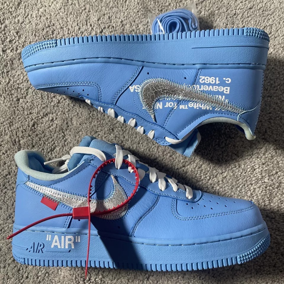 Nike Air Force 1 Low Off-White MCA University Blue Size 7.5 - 4