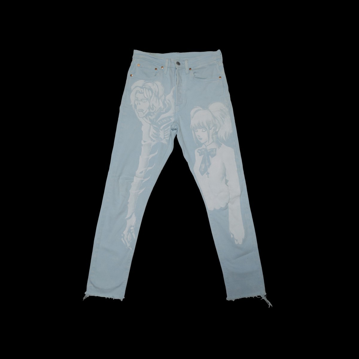 Custom - DEATH NOTE levis anime handmade drawing jeans - 1