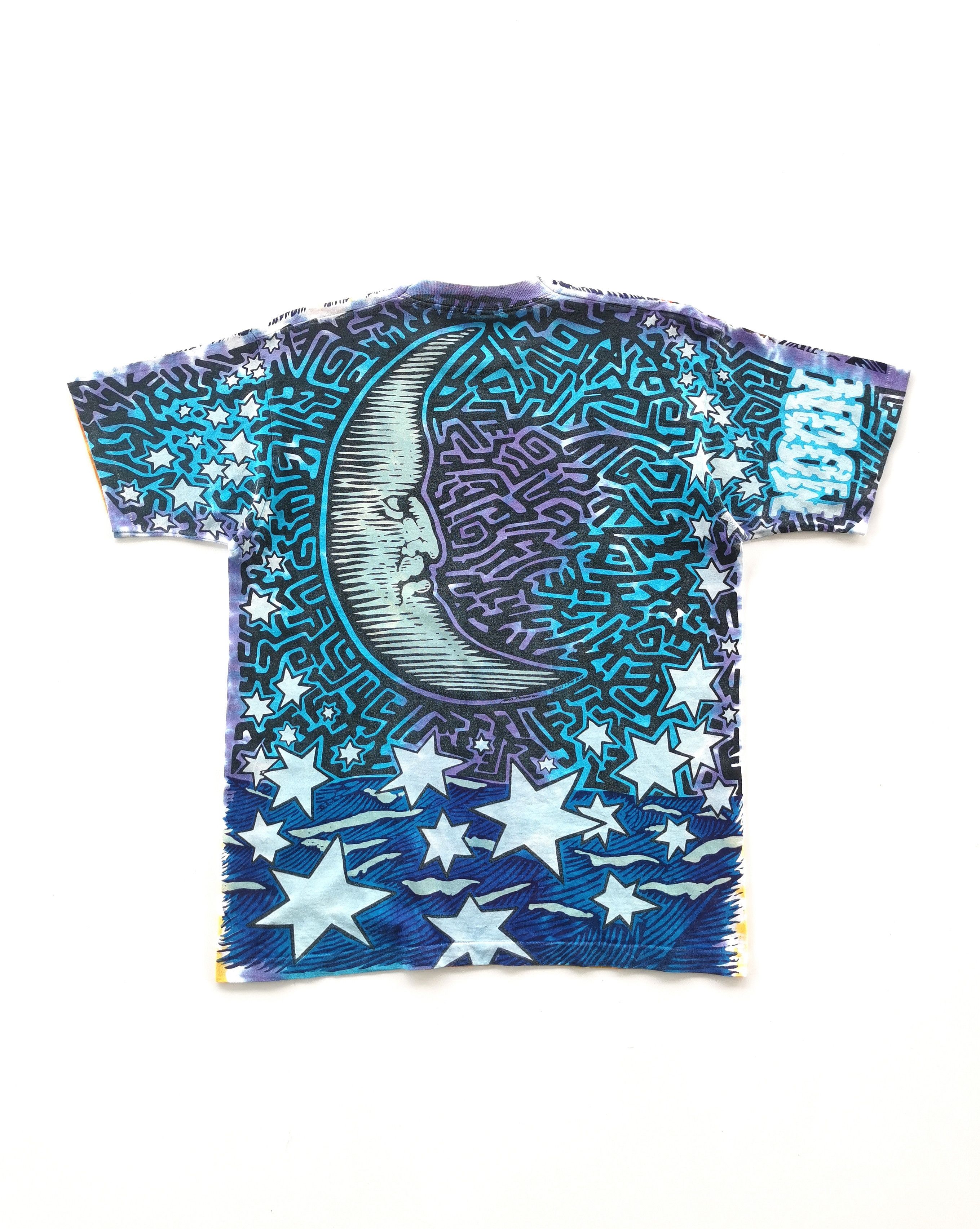 1992 Vintage Sun Moon Art By Chris Pinkerton Liquid Blue Tee - 8