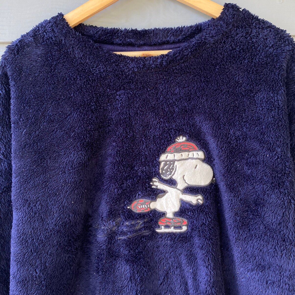 Rare Vintage Snoopy Blister Blue Pull Over Fleece - 4