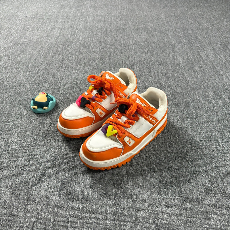 Louis Vuitton LV White and Orange Chubby Casual Shoes - 1