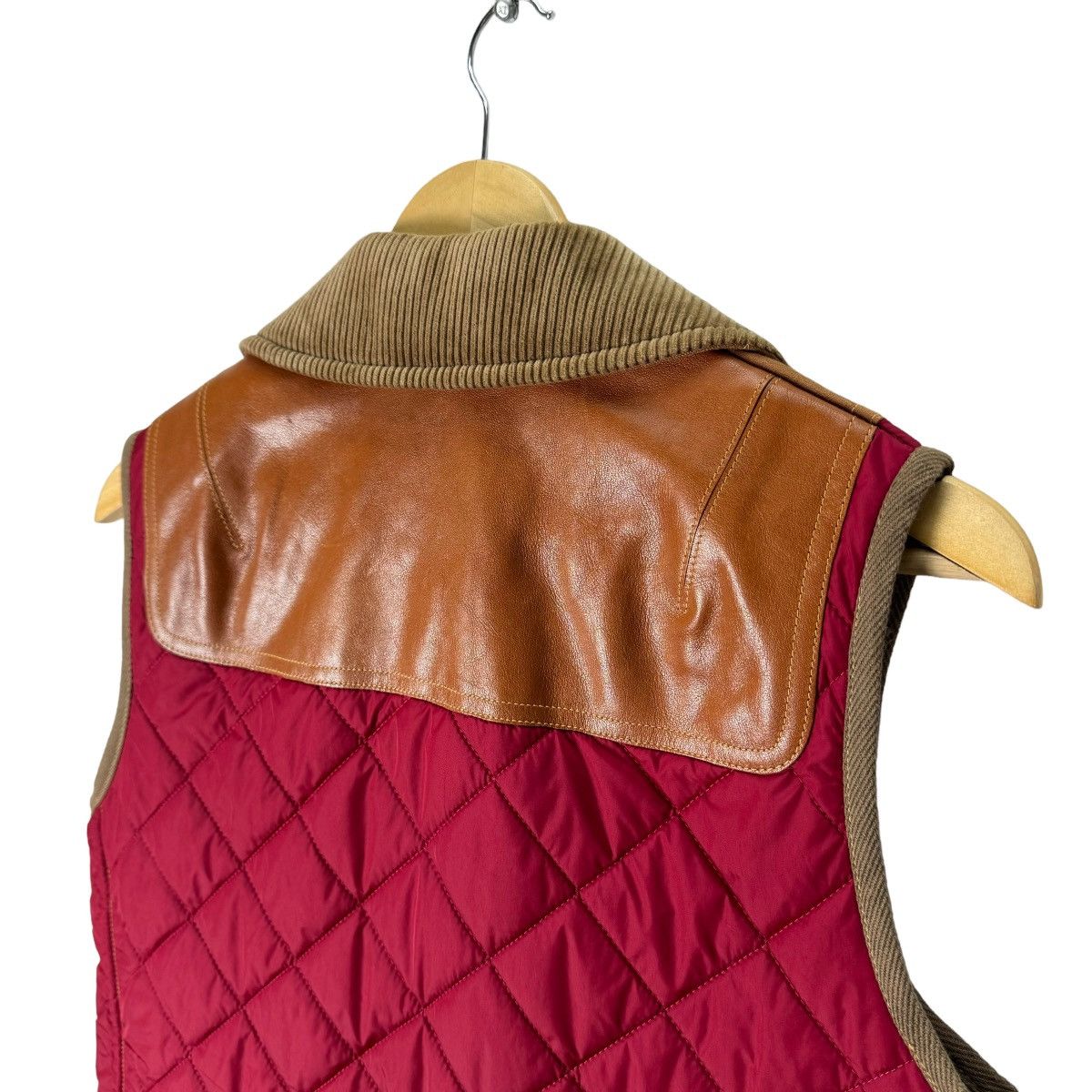 🔥JUNYA WATANABE FW2014 QUILTED NYLON COWHIDE LEATHER VEST - 6