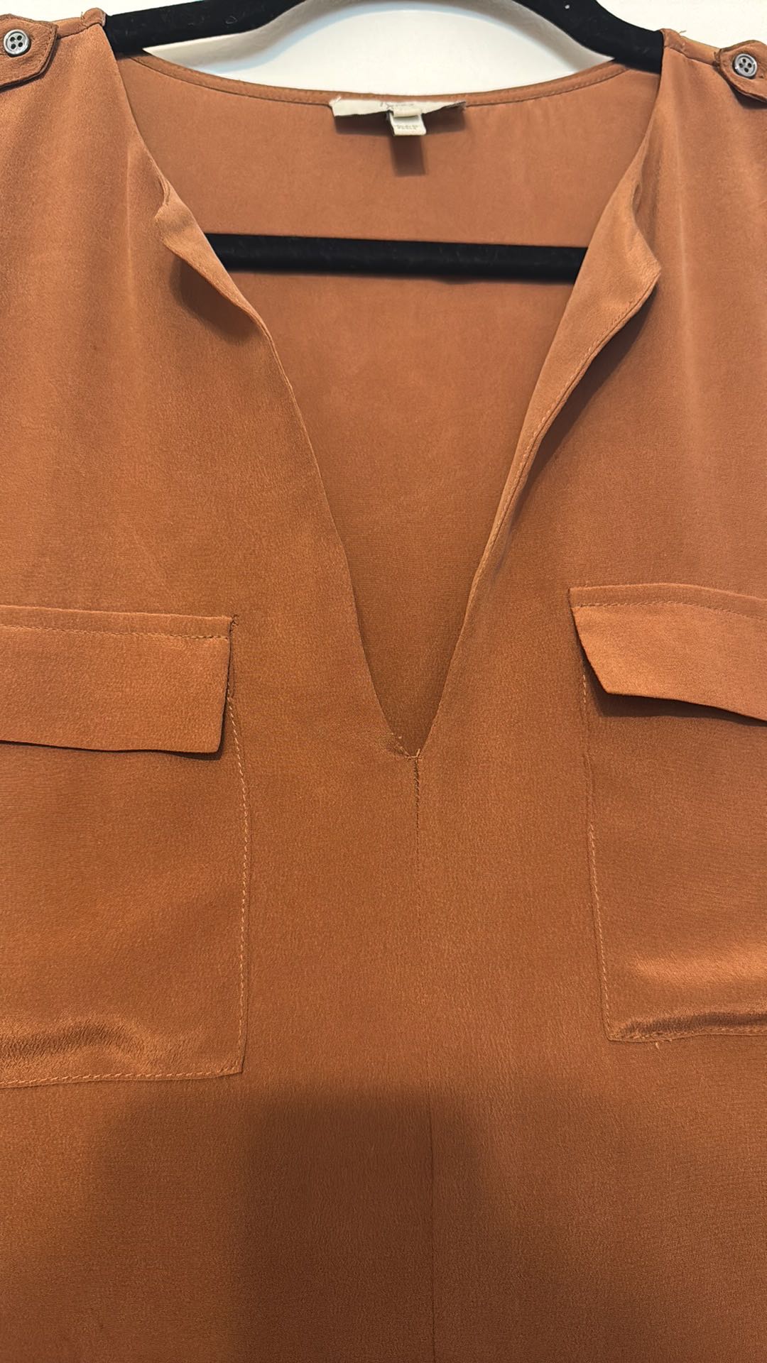 Joie Cognac Silk Blouse - 2