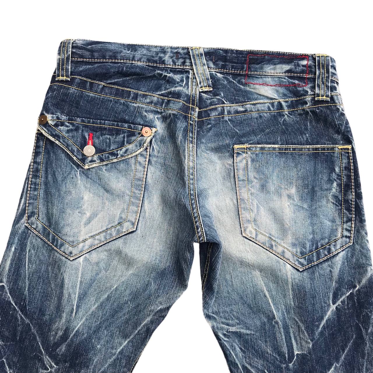 Flared Blue Way Japanese jean Nippon Kapital thunderstorm flash wash jean low rise cut - 7