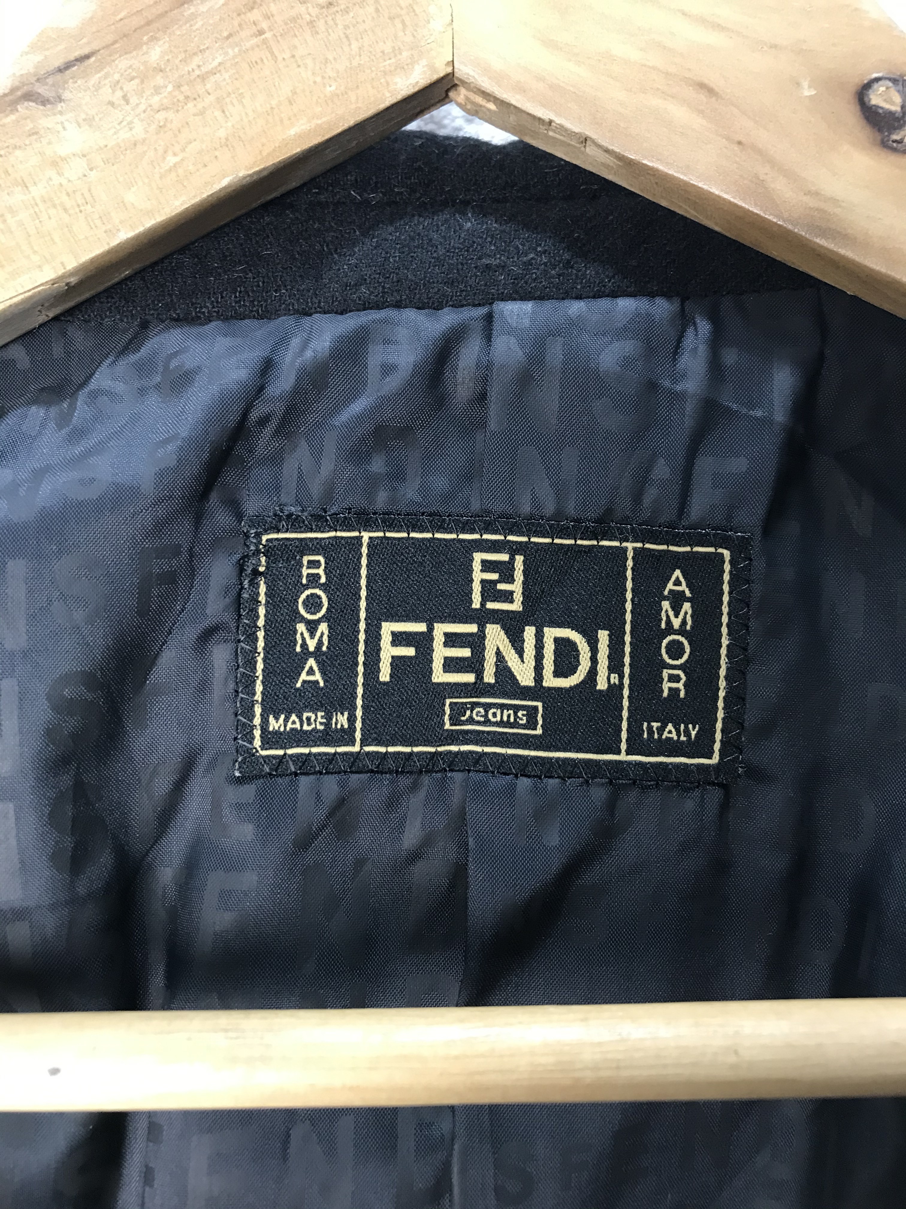 Vintage Fendi Jeans Wool Long Jacket - 12