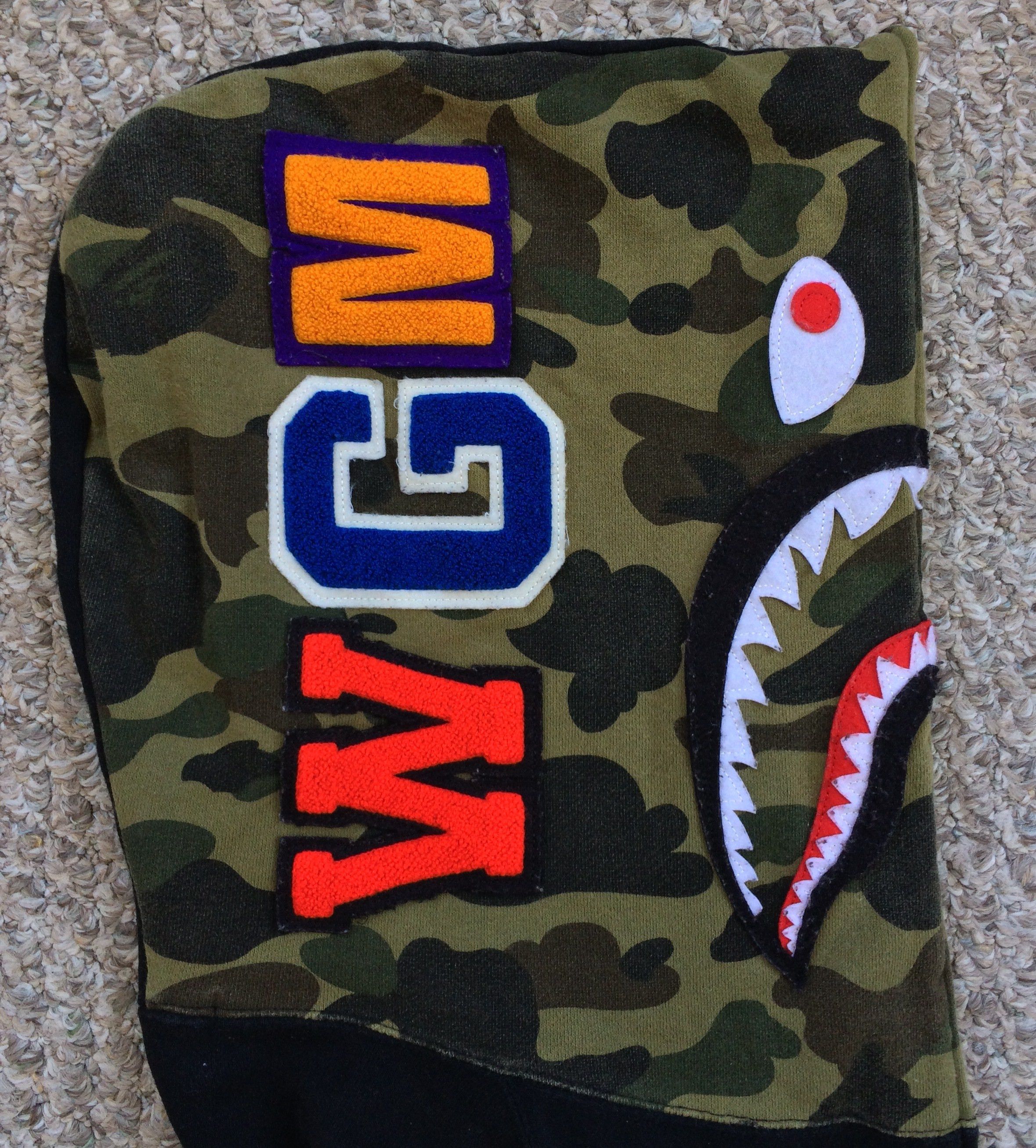 OG Bathing Ape Black Camo Shark Hoodie - 3