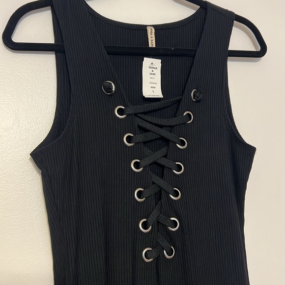 LF Stores Emma & Sam Ribbed Lace Up Grommet Dress - 3