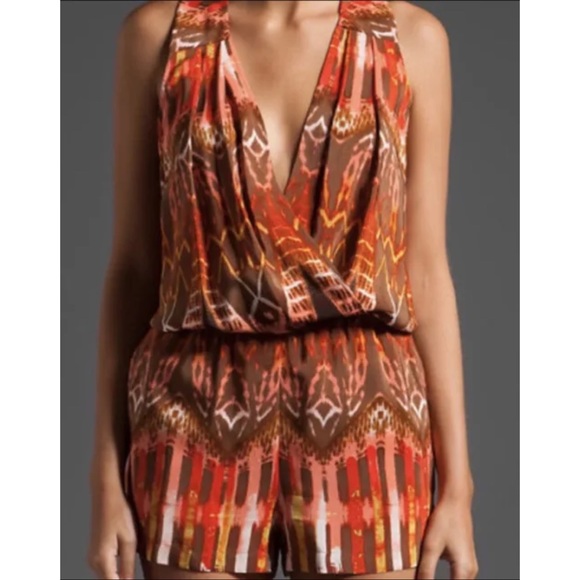 BCBGMaxAzria - BCBG Thalia Silk Tribal Aztec Printed Romper - 2