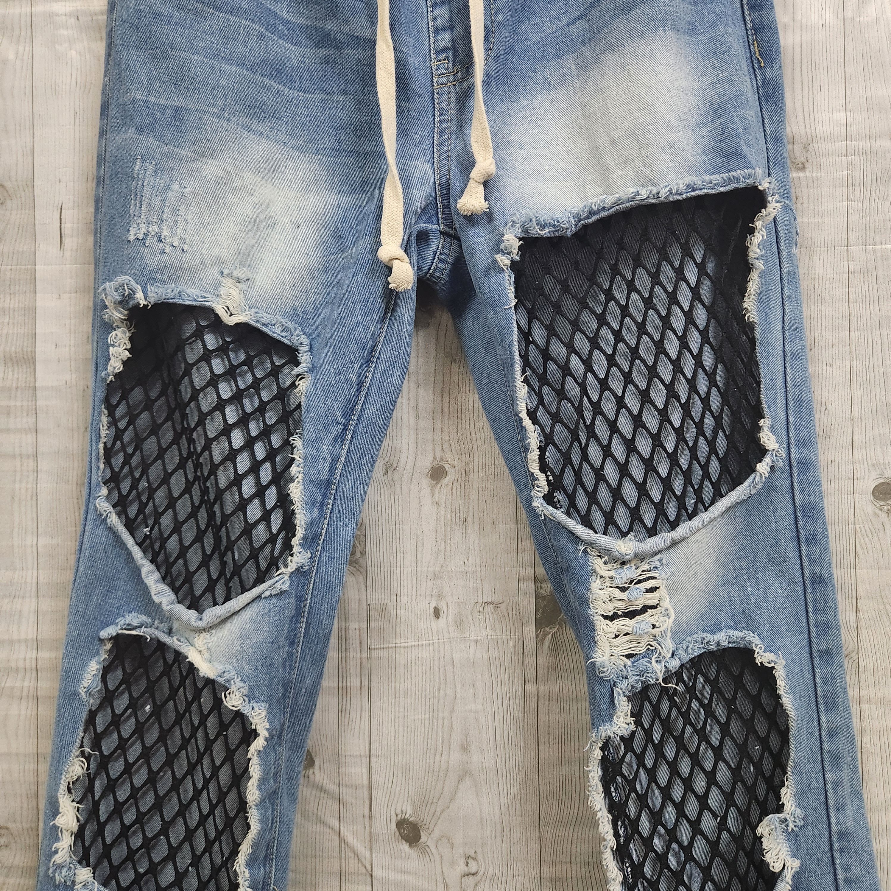 America - Avant Garde Seditionaries Distressed Mesh Denim Jeans - 13