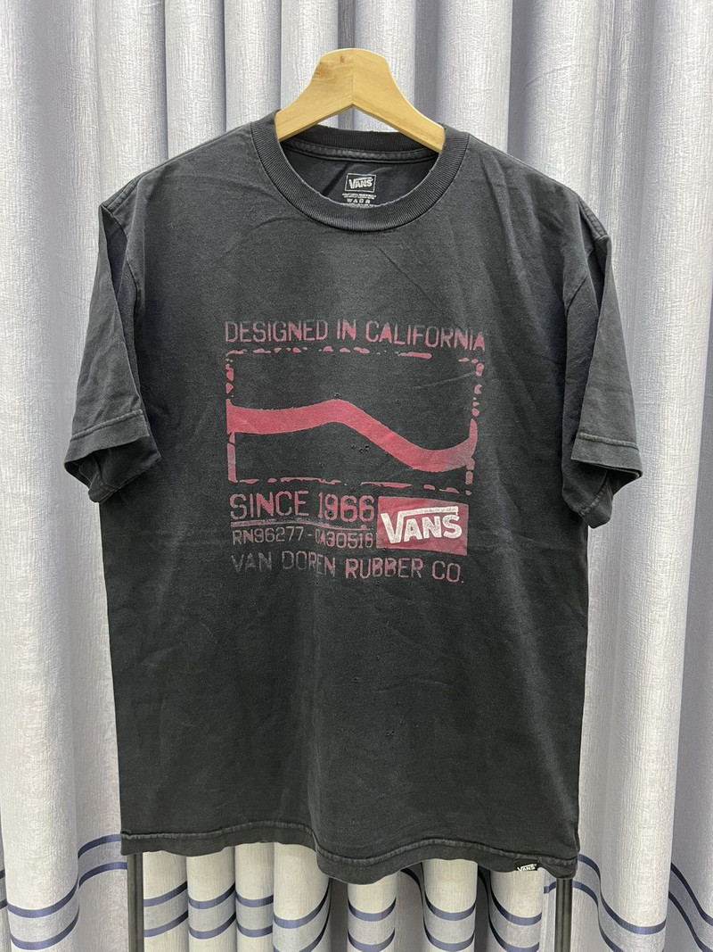 Distressed Thrashed FADED VANS SKATE TEE - 1