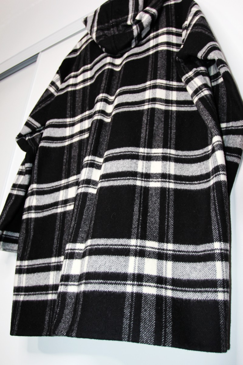 BNWT AW18 MARNI TARTAN PLAID BLACK WHITE OVERCOAT 54 - 11