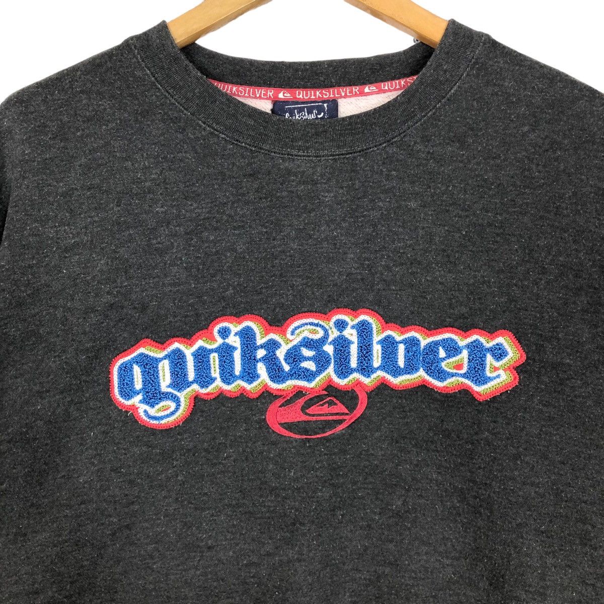 Vintage Quiksilver Crewneck Sweatshirt Big Logo Embroidery - 6