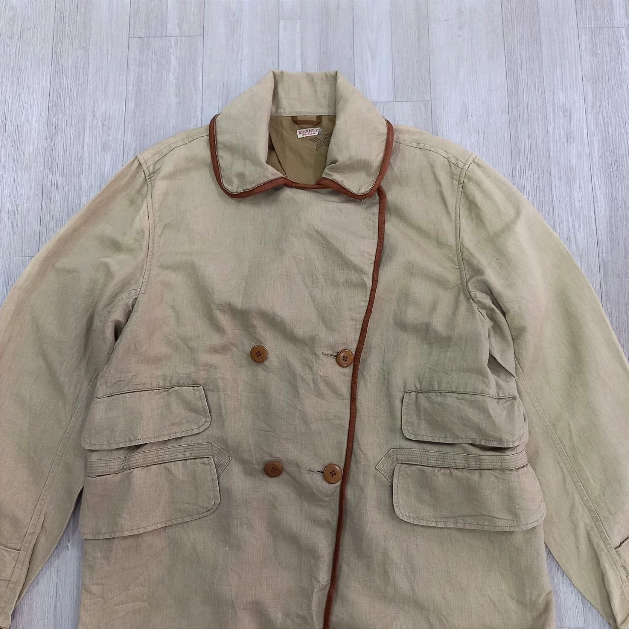 Vintage KAPITAL Hemp Chino Cross P-Coat Jacket - 9