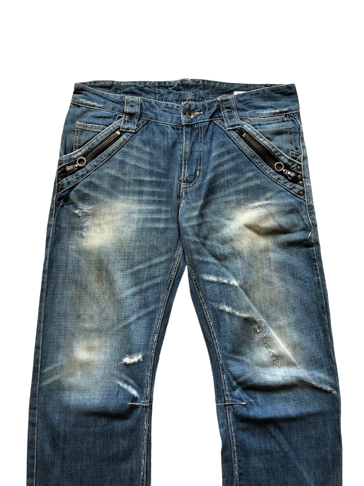 Distressed Denim - 2000s Semanticdesign Baggy Distressed Trashed Jeans - 3