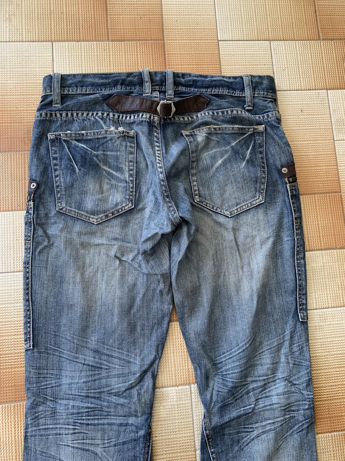 Japanese Brand - Flare Michel Klein Dirty Washed Distressed Denim - 9