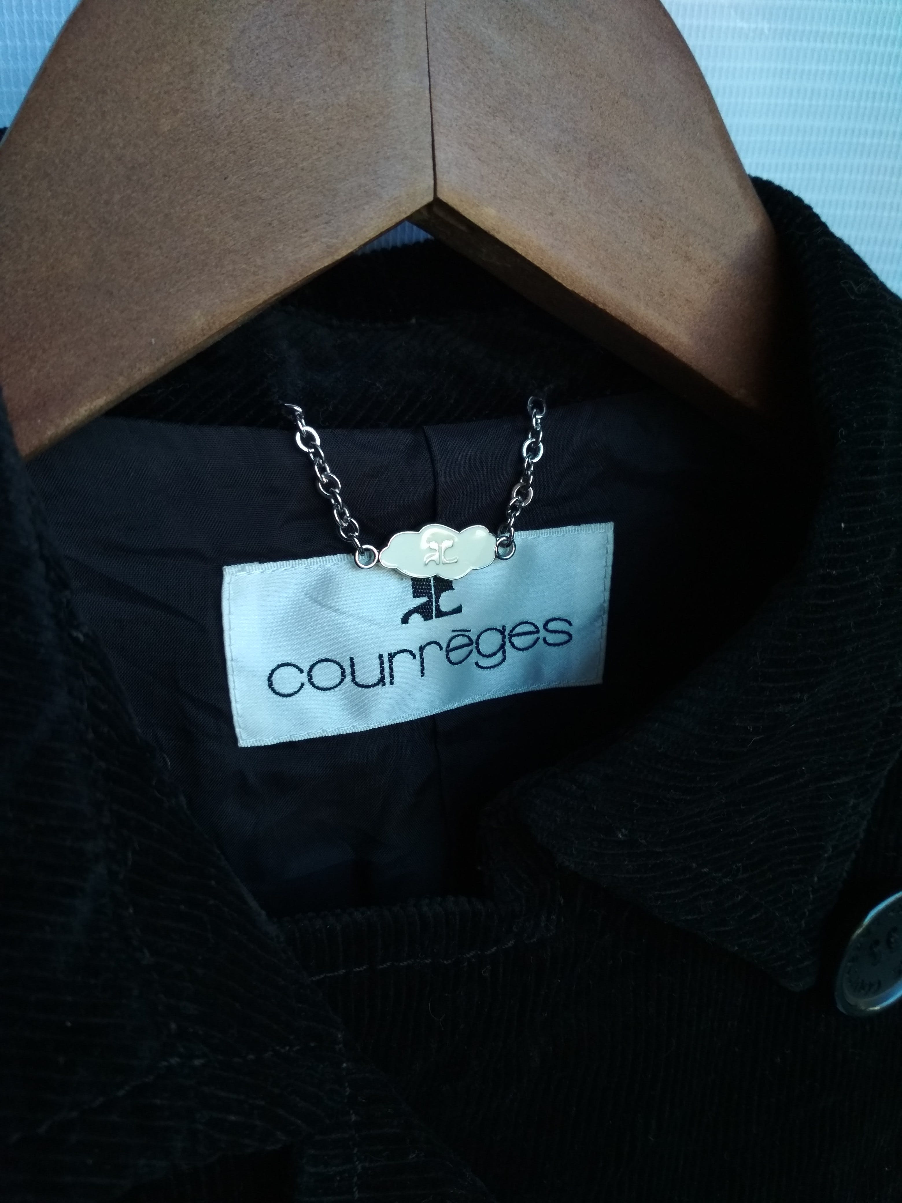 courreges black corduroy double breasted jacket - 3