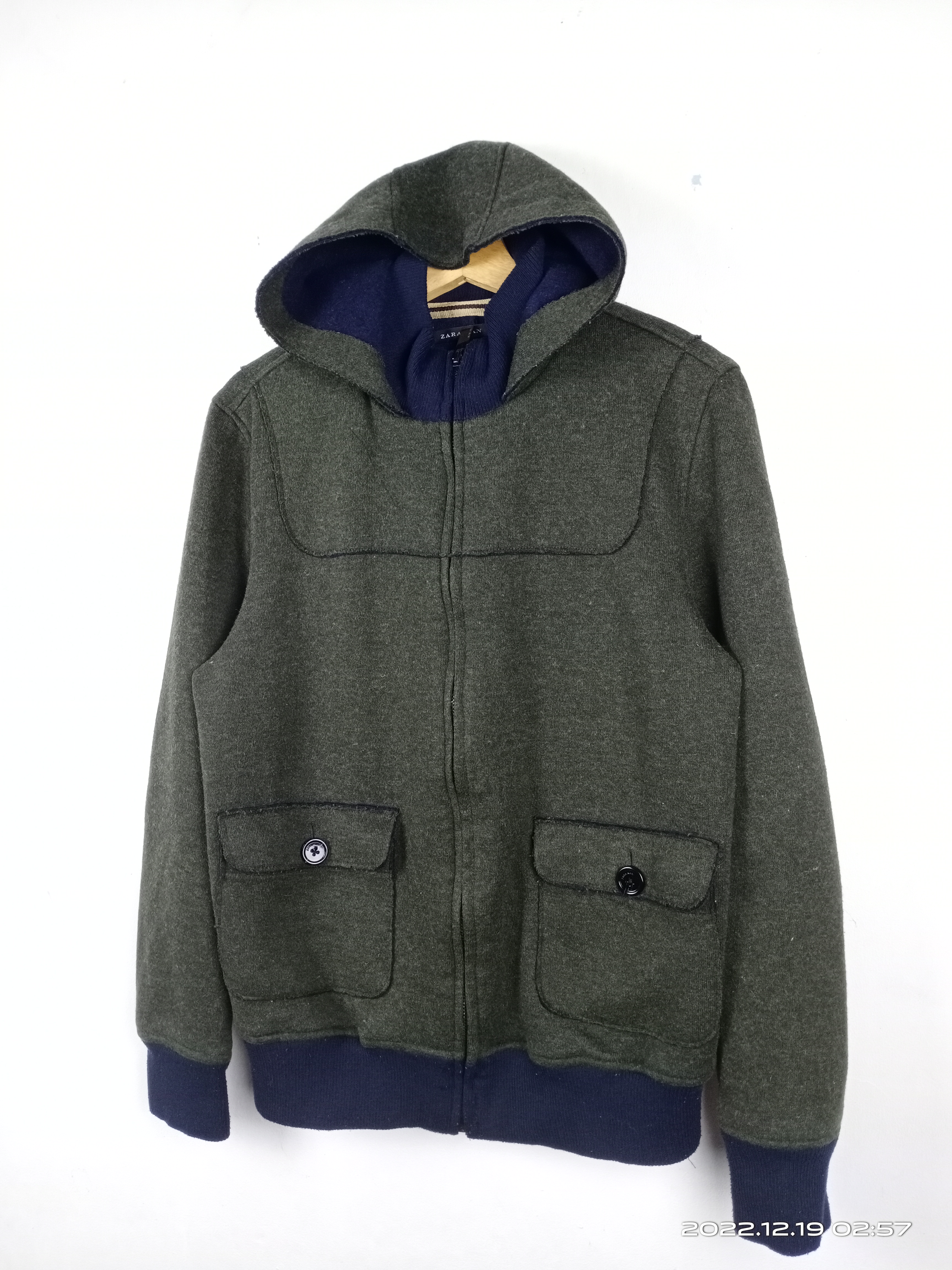 Zara - 💥RARE💥Zara Man Wool Hooded Jacket Nice Design - 2