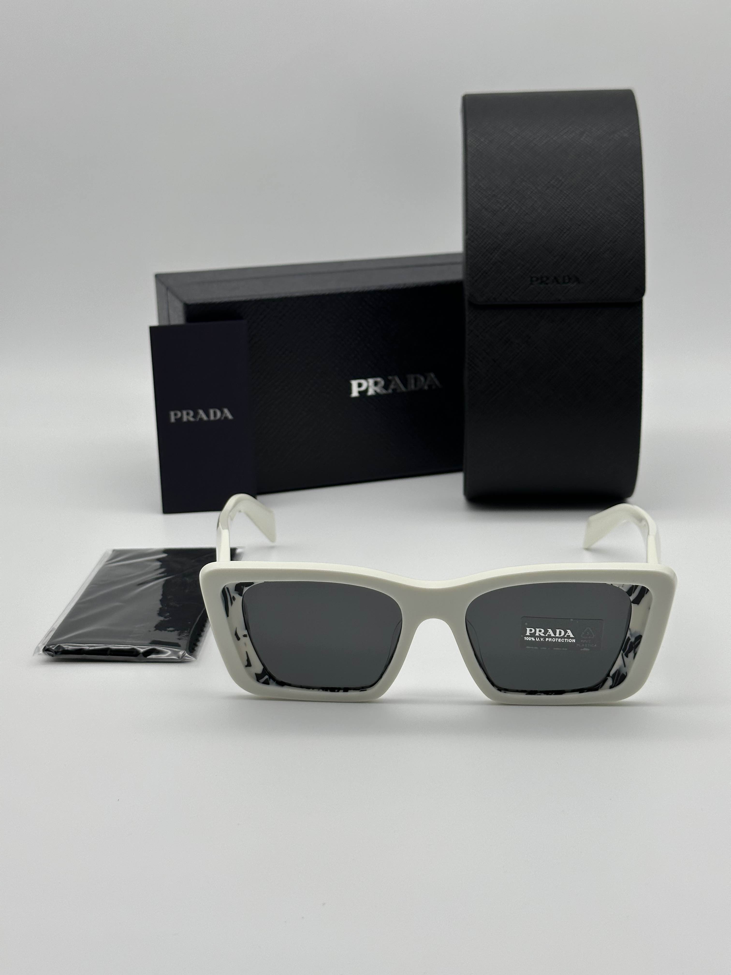 BRAND NEW PRADA PR08YSF 02V5S0 White Havana Black Women Sunglasses - 8