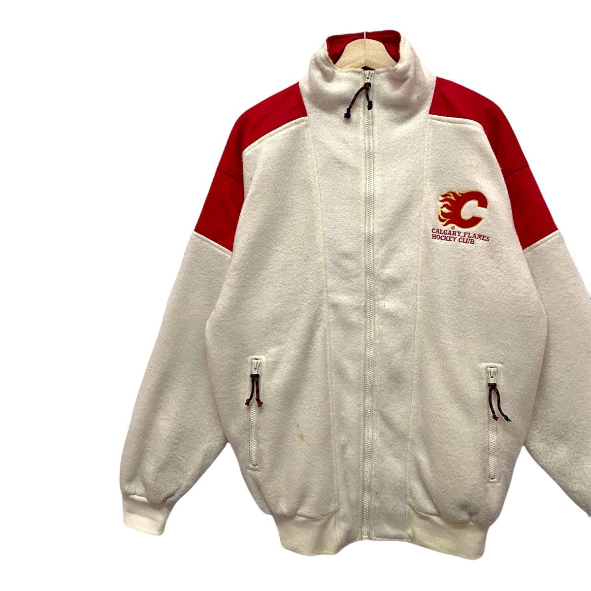 NFL - VINTAGE CALGARY FLAMES HOCKEY CLUB CANADA ZIPPER JACKET - 7