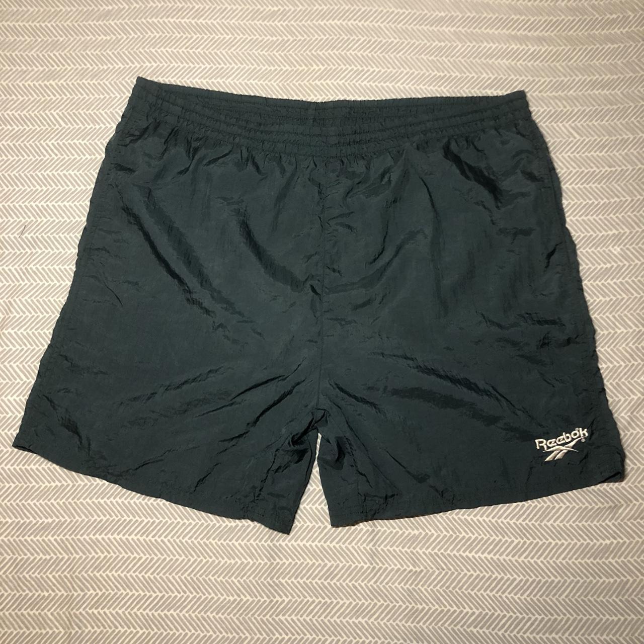 Reebok Men's Green and Khaki Swim-briefs-shorts - 1