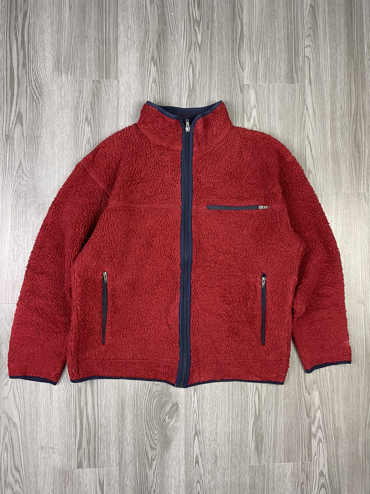 Red maroon The North Face fleece jacket - 1