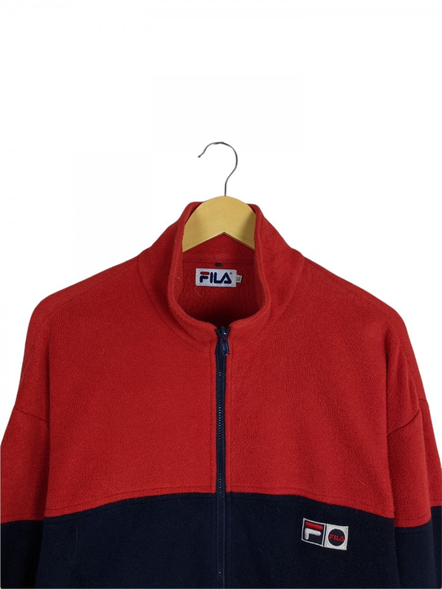 Fila - Vtg 90s Two Tone Fleece Light Jacket Sweater - 2