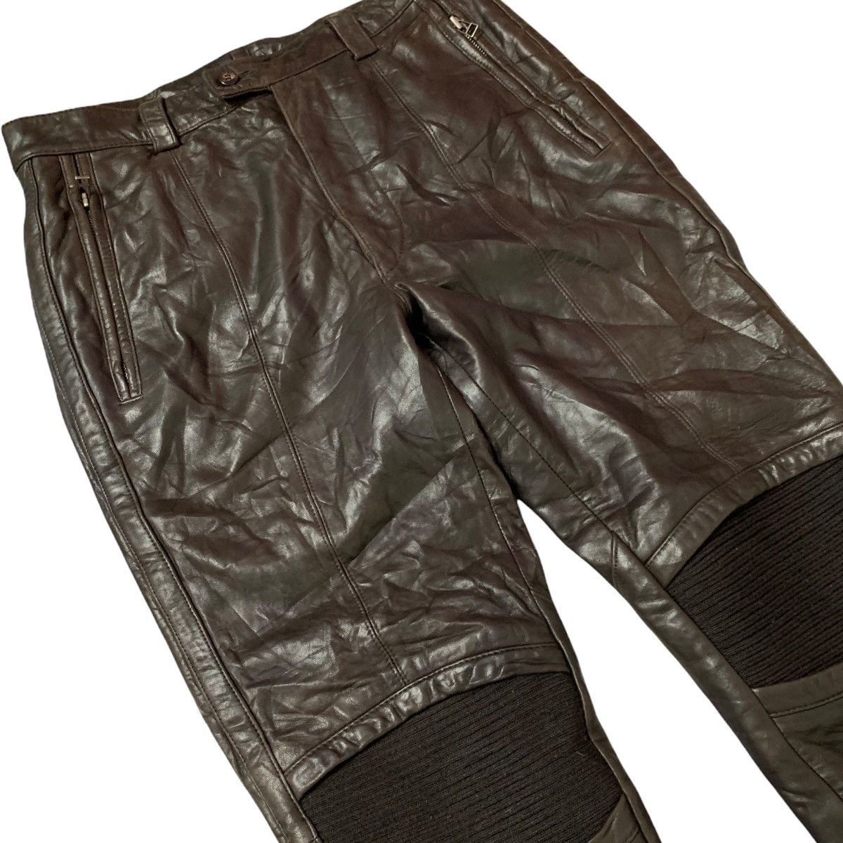 🔥Vintage Issey Miyake Men Sheep Leather Bikers Pants - 4