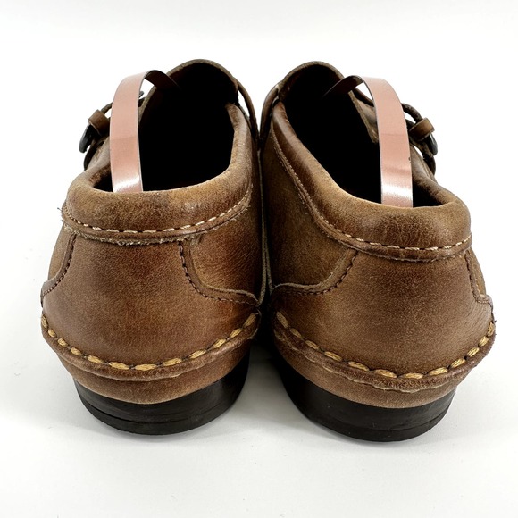 Vintage Ralph Lauren Country Buckle Loafers Slip On Round Toe Heel Suede Brown 9 - 5