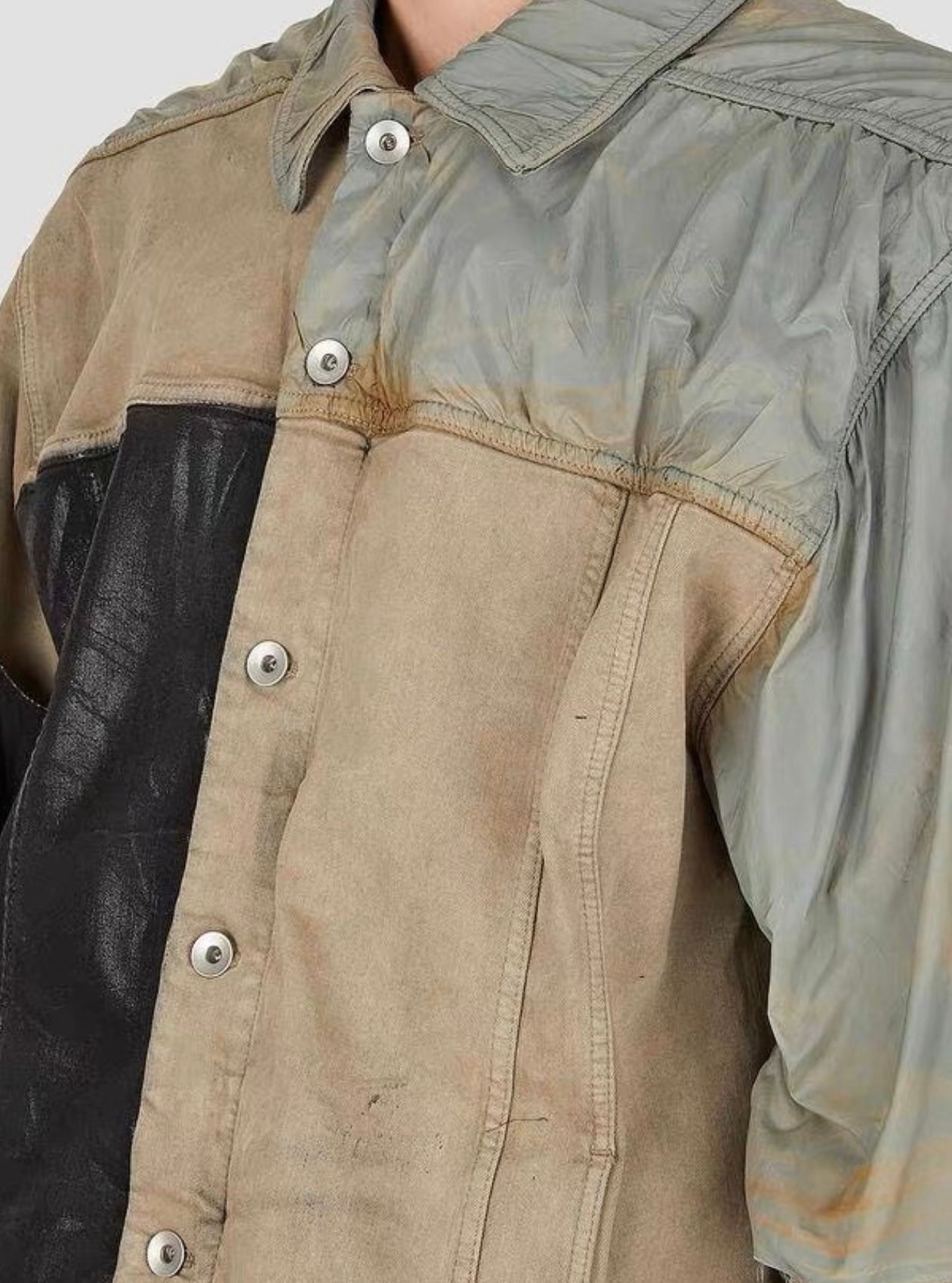 Rick Owens Drkshdw patchwork denim jacket XS - 8