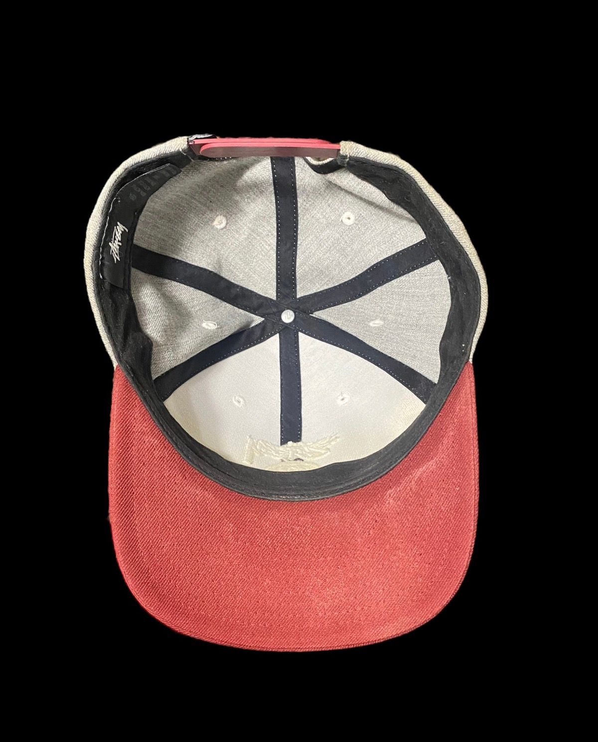 Vintage - Stussy Baseball 6 Panel Cap Hat Grey Big Logo Adjustable - 4
