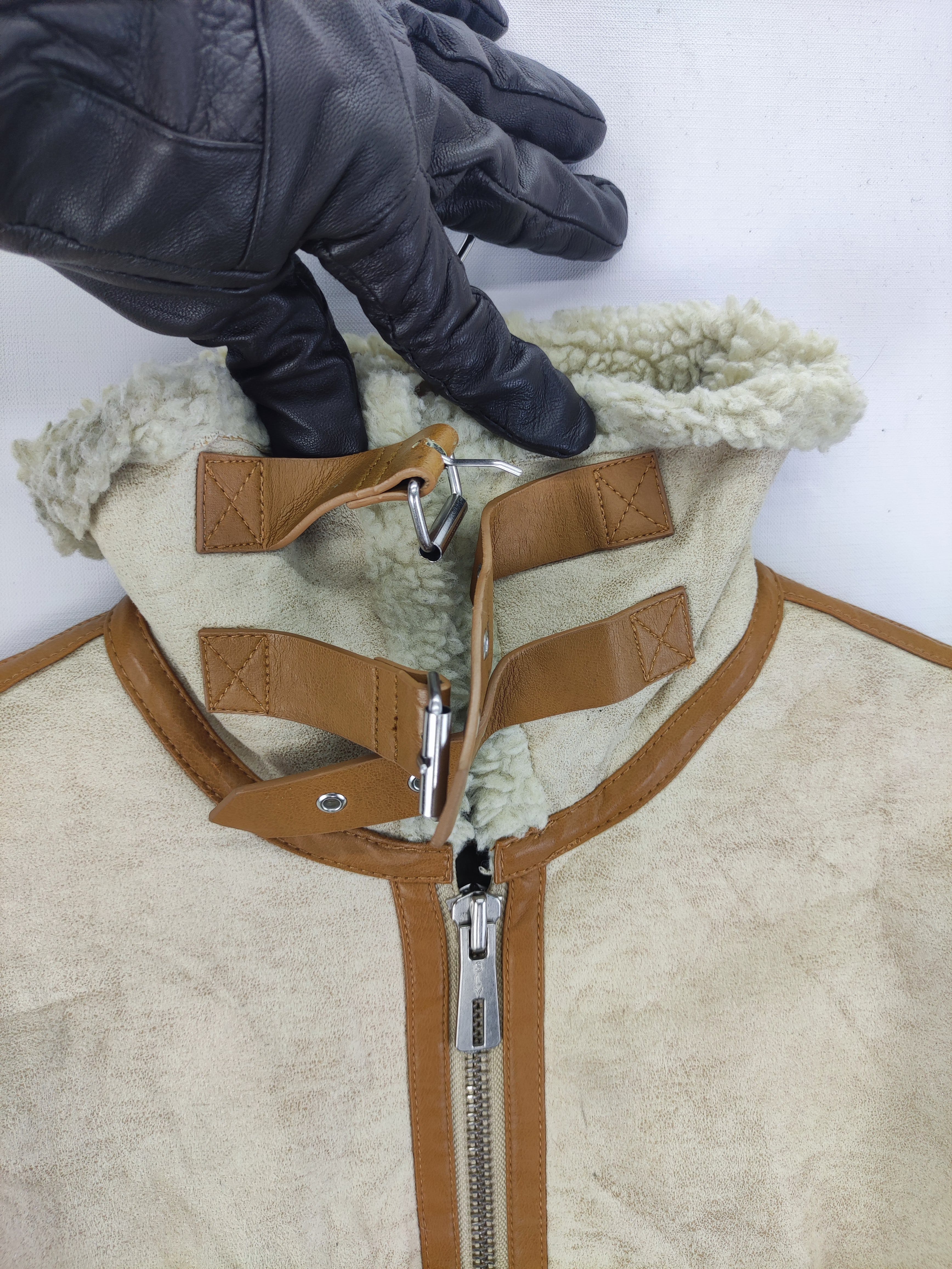 Vintage Sly Moleskin Jacket Lining Sherpa Zipper - 2