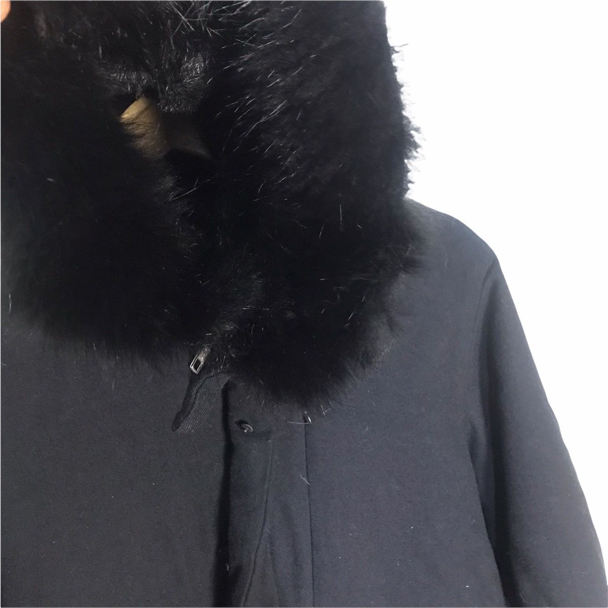 Gomme homme faux fur hooded button wool jacket - 5