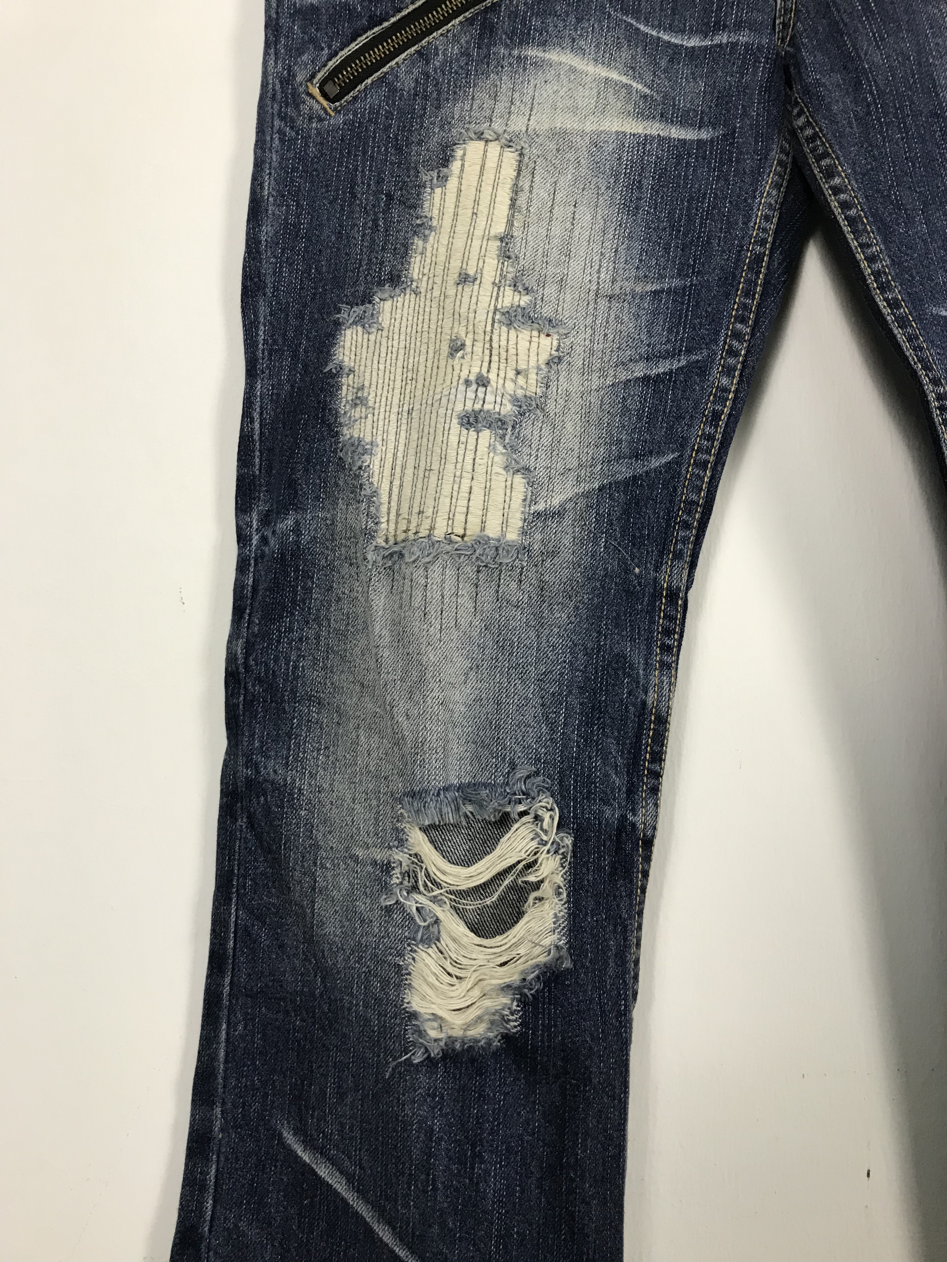 Distressed Denim - Japan Patched Distressed Jeans #2278-A - 7