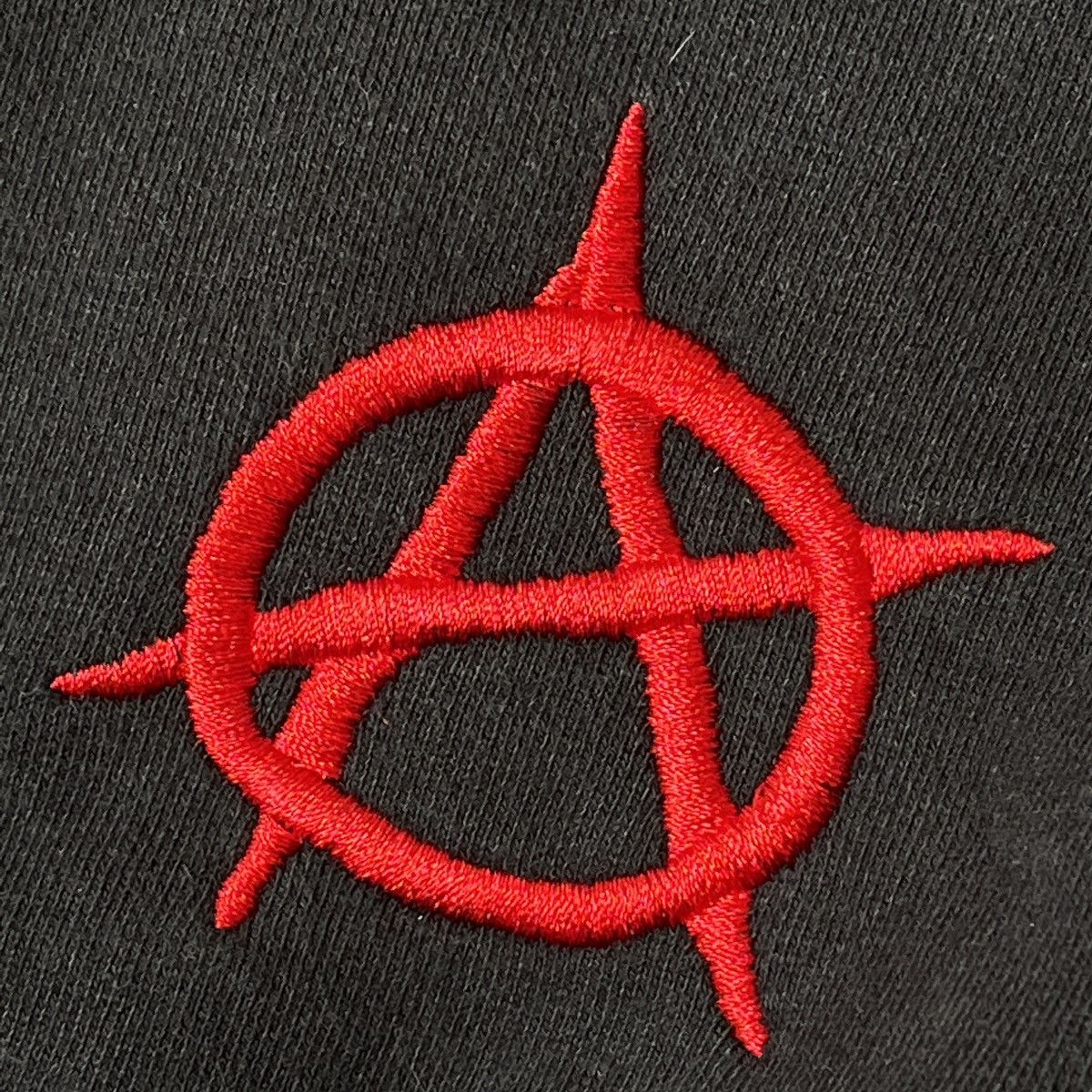 Vintage - Atti Black White Anarchy Embroidery Sweatshirts Hoodie - 13