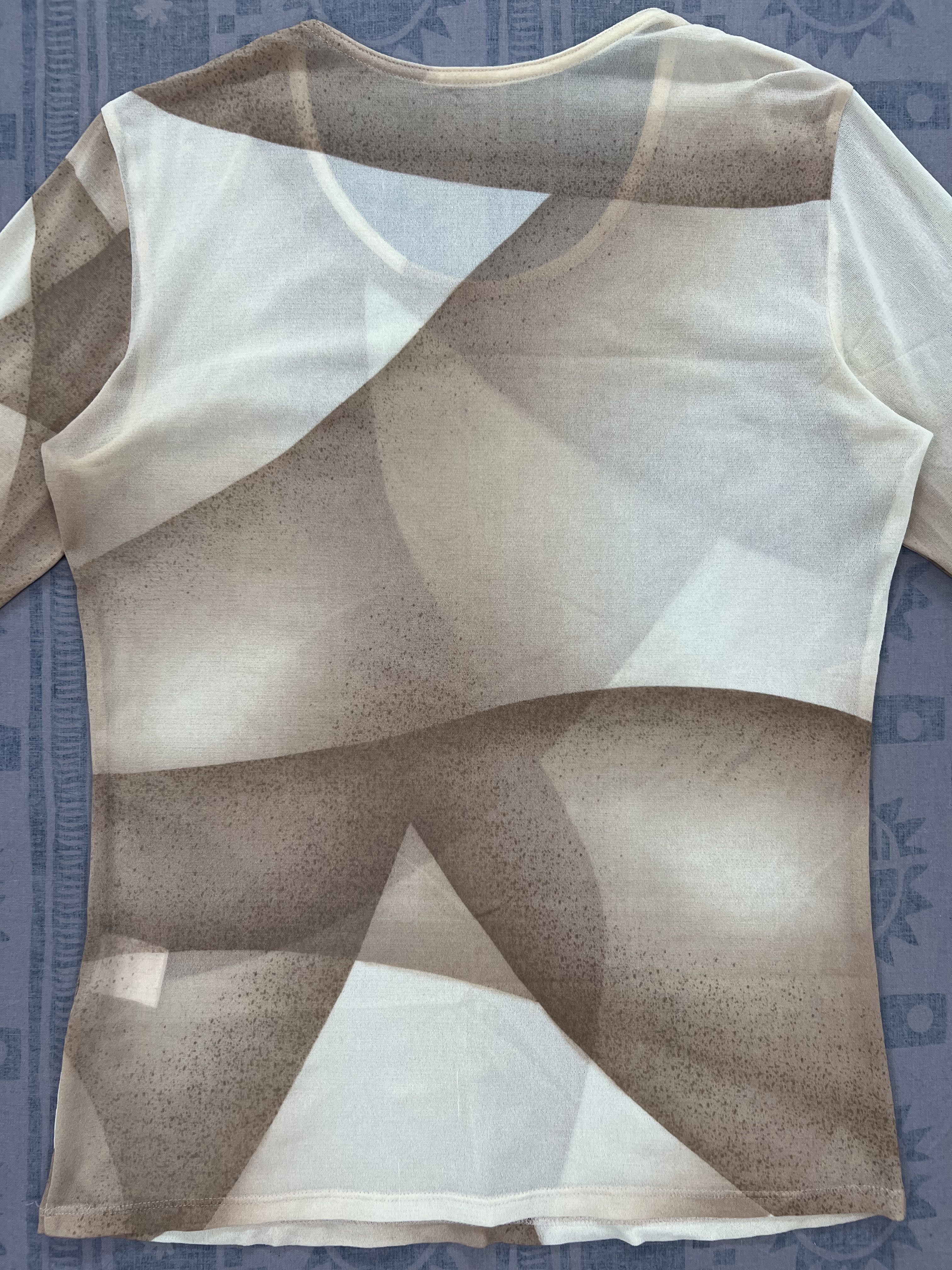 Issey Miyake Geometric Pattern Mesh Shirt - 4