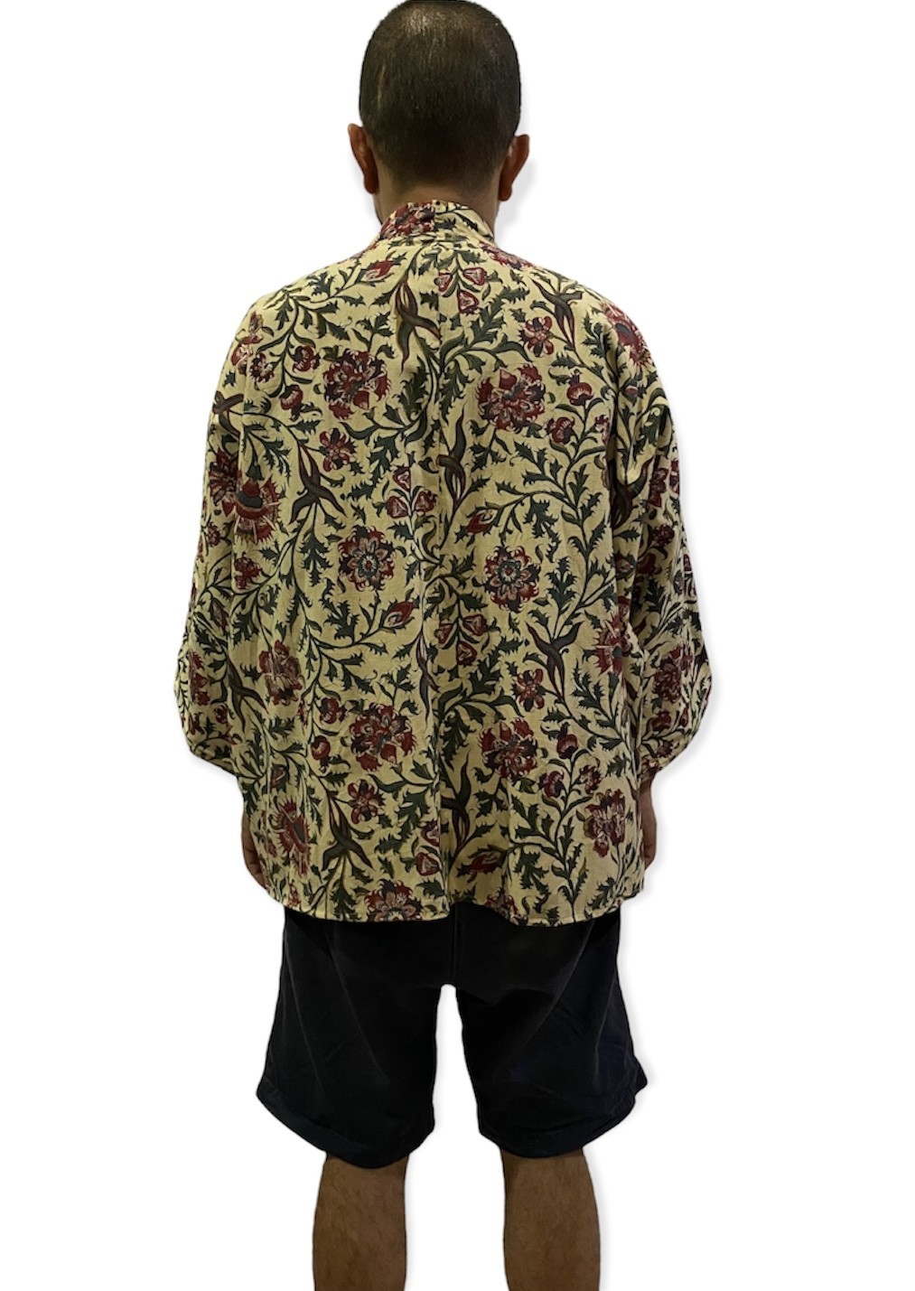 Cardigan - Cardigan Kimono Style Open Front Cotton Floral Batik Design - 4