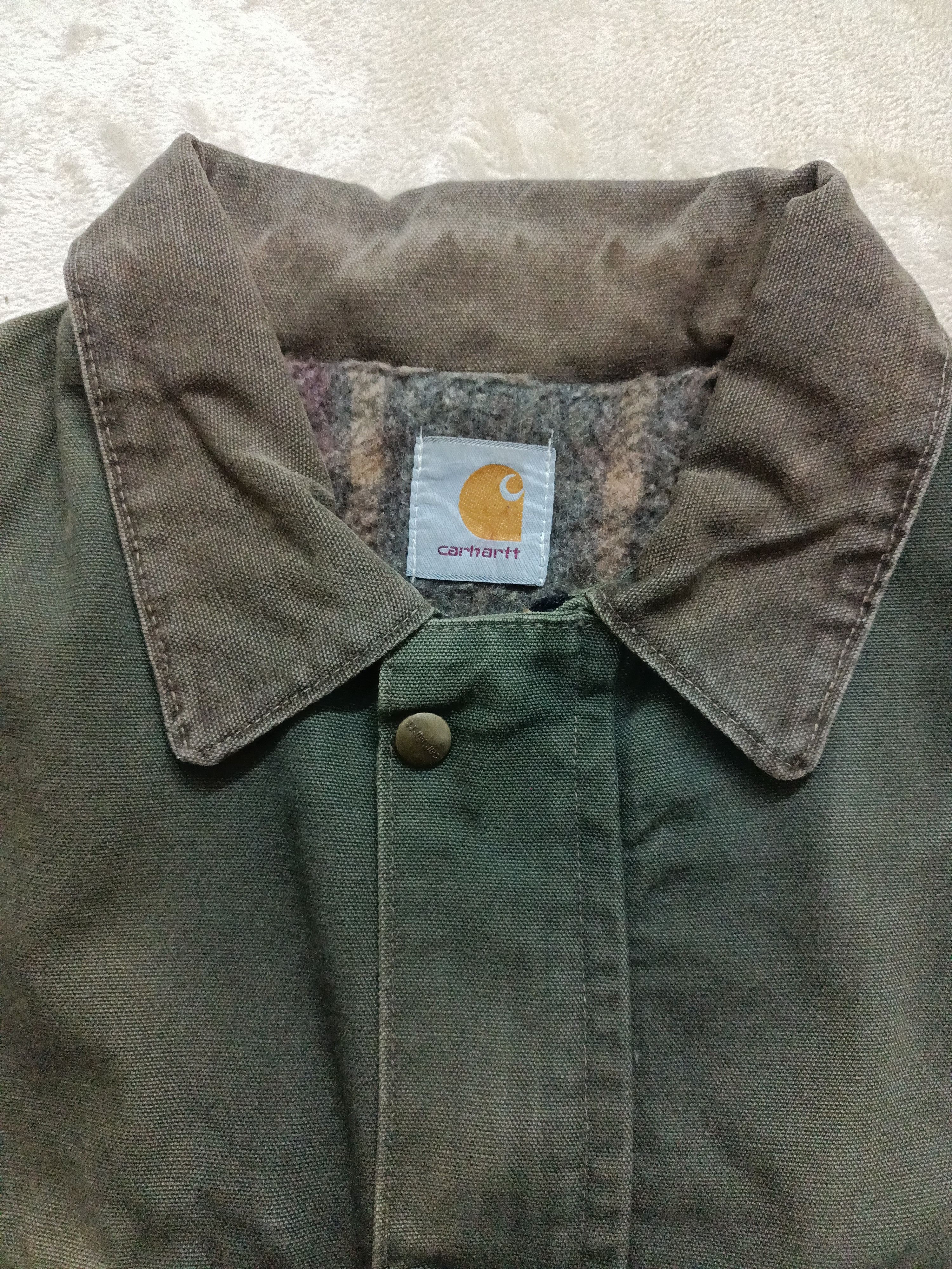 Vintage 90s Carhartt Deer Alaska Blanket Lined Chore Jacket - 11