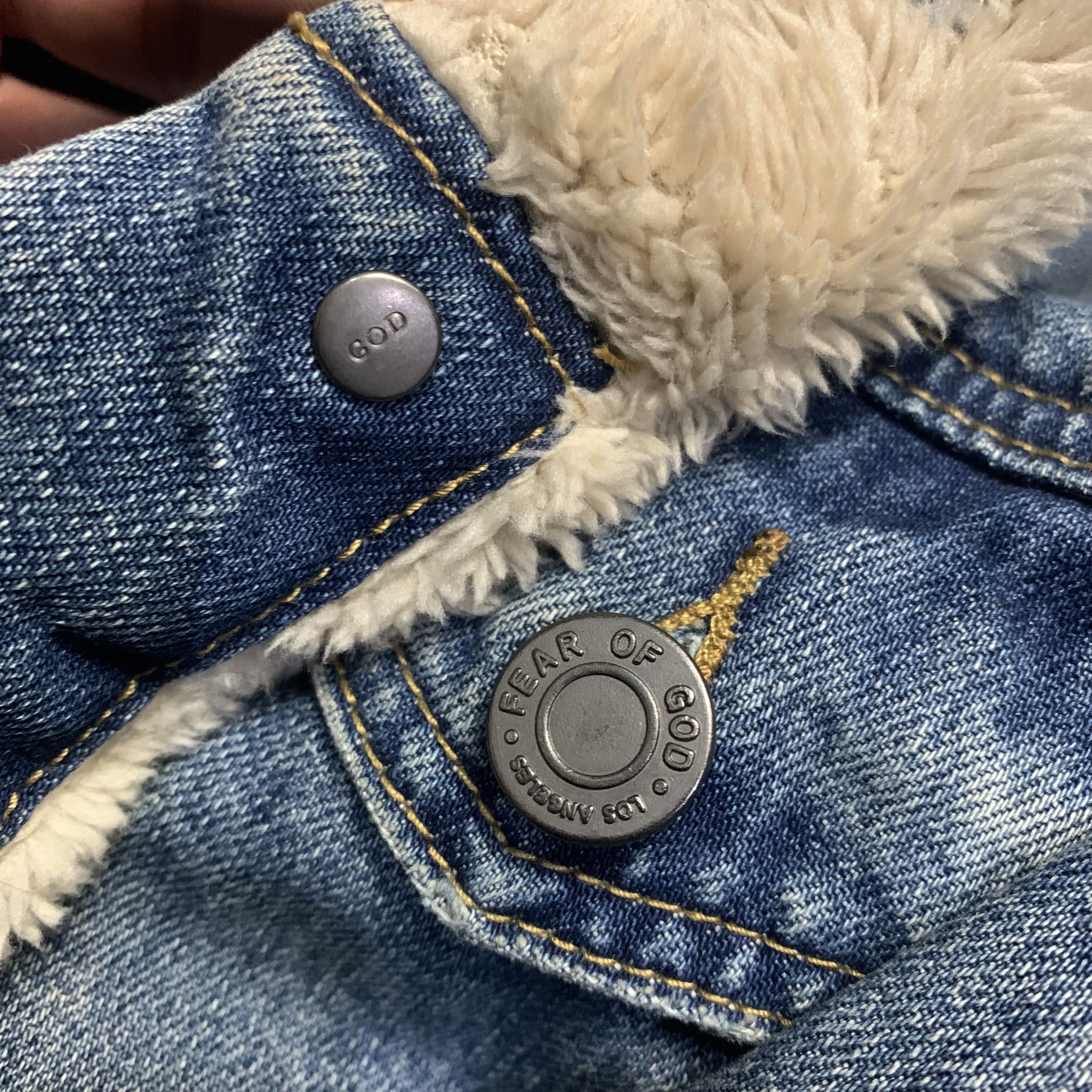 Fear Of God Fourth Collection Sherpa Linned Denim Long Coat - 4