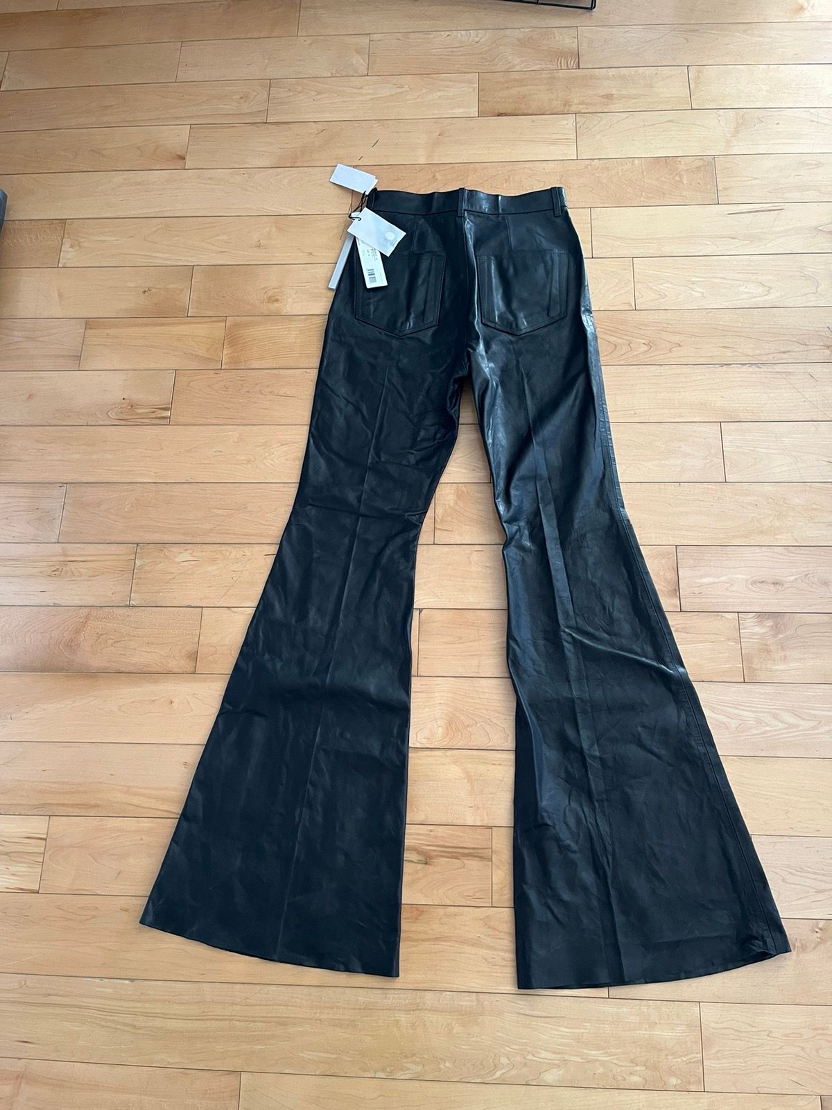 NWT - FW22 Rick Owens Leather Bolan Flared Trousers - 2
