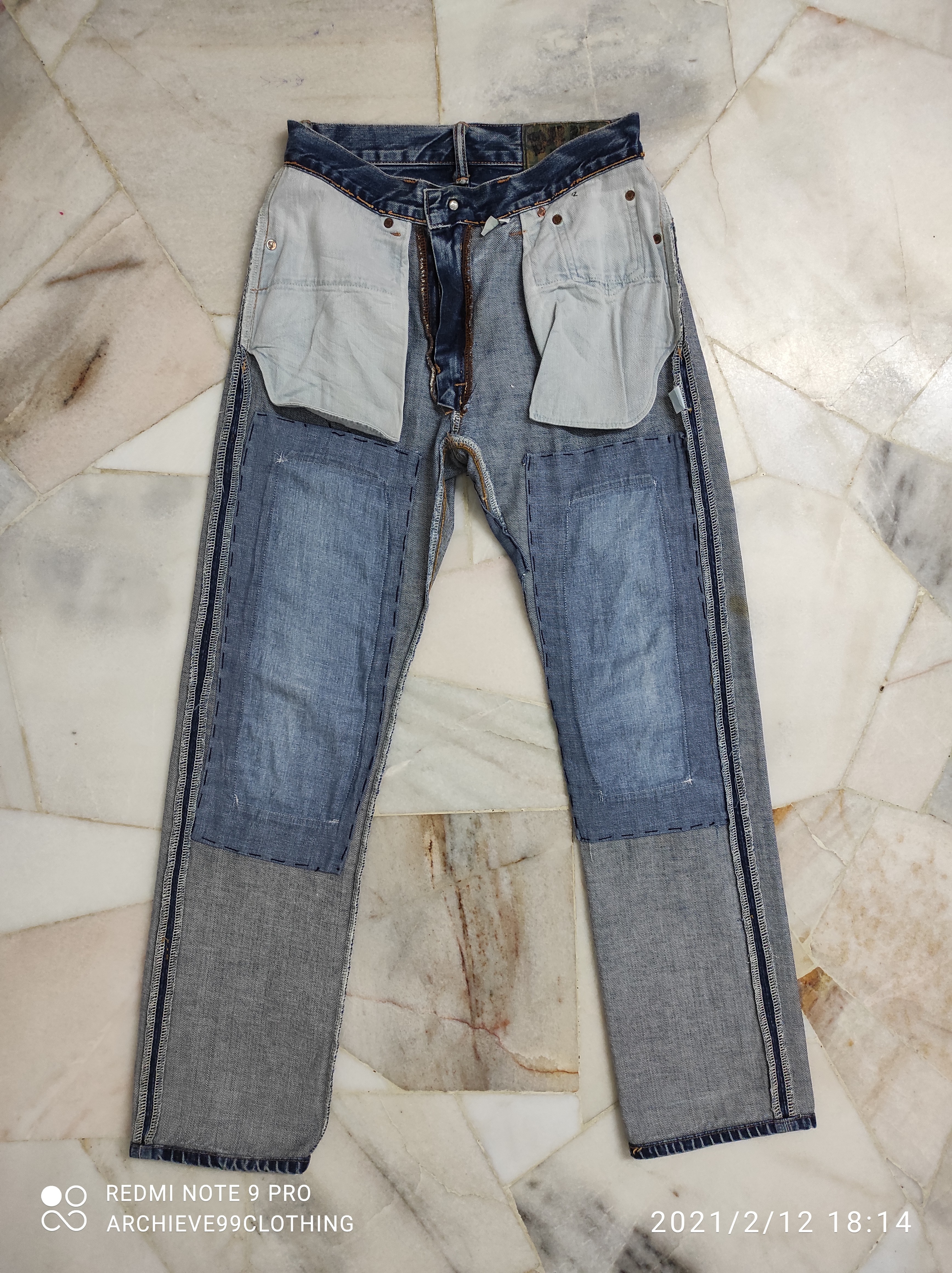 Hollywood Ranch Market - Blue Blue The Indigo Hand Made Reconstruction denim pants - 9