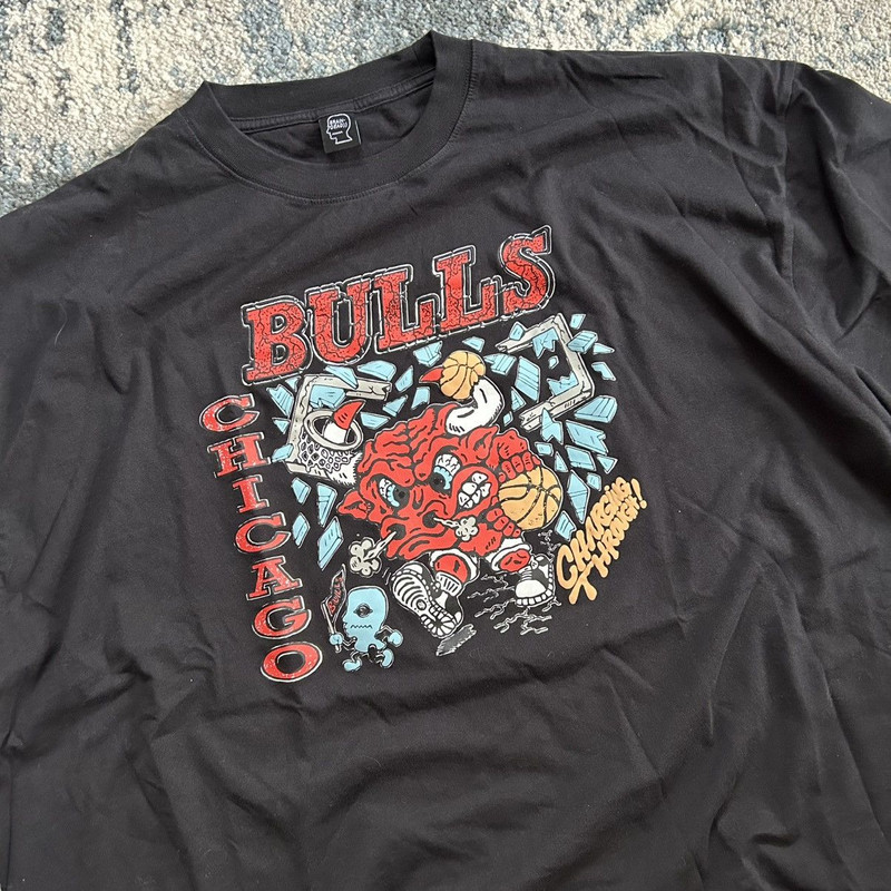 2XL CHiCAGO BULLS TEE WiDE BOXY CROPPED NBA iDENTiFY ARTiST - 1