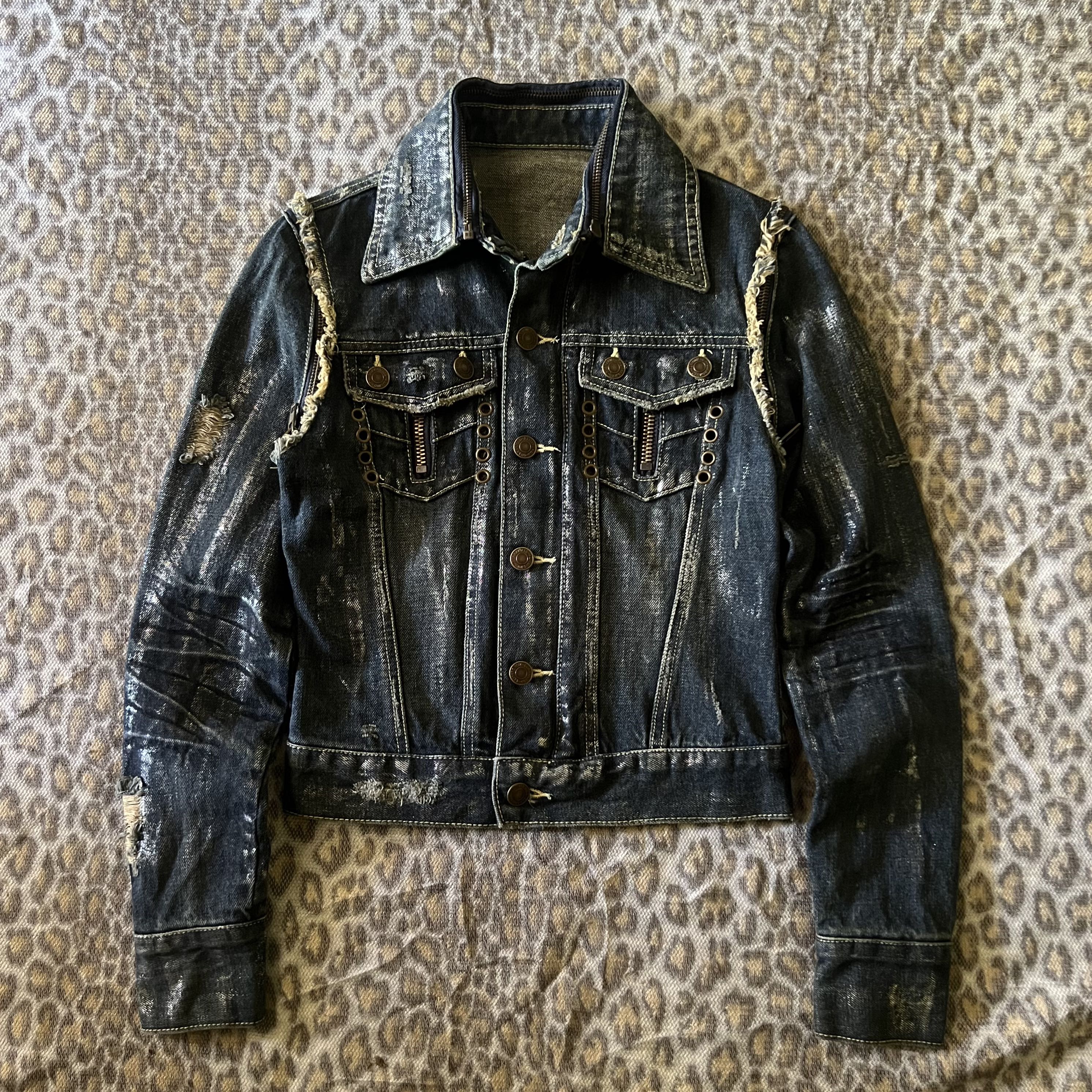 JSG Tokyo Silver Waxed Denim Jacket - 1