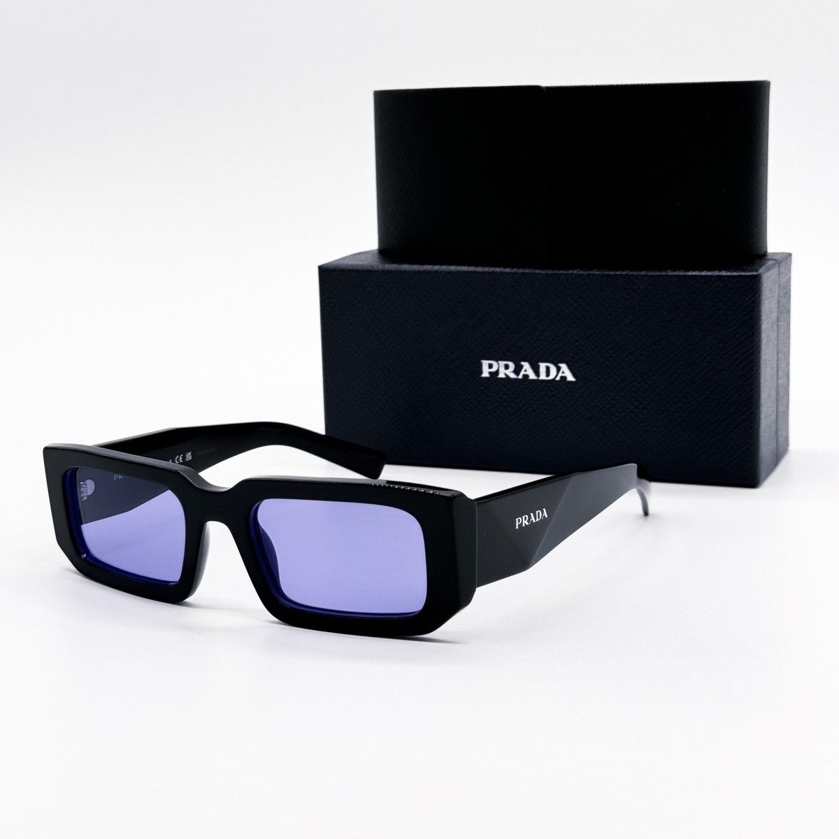 NEW PRADA SPR 06Y 02Z01O SQUARE BLACK PR 06YZ SUNGLASSES - 1