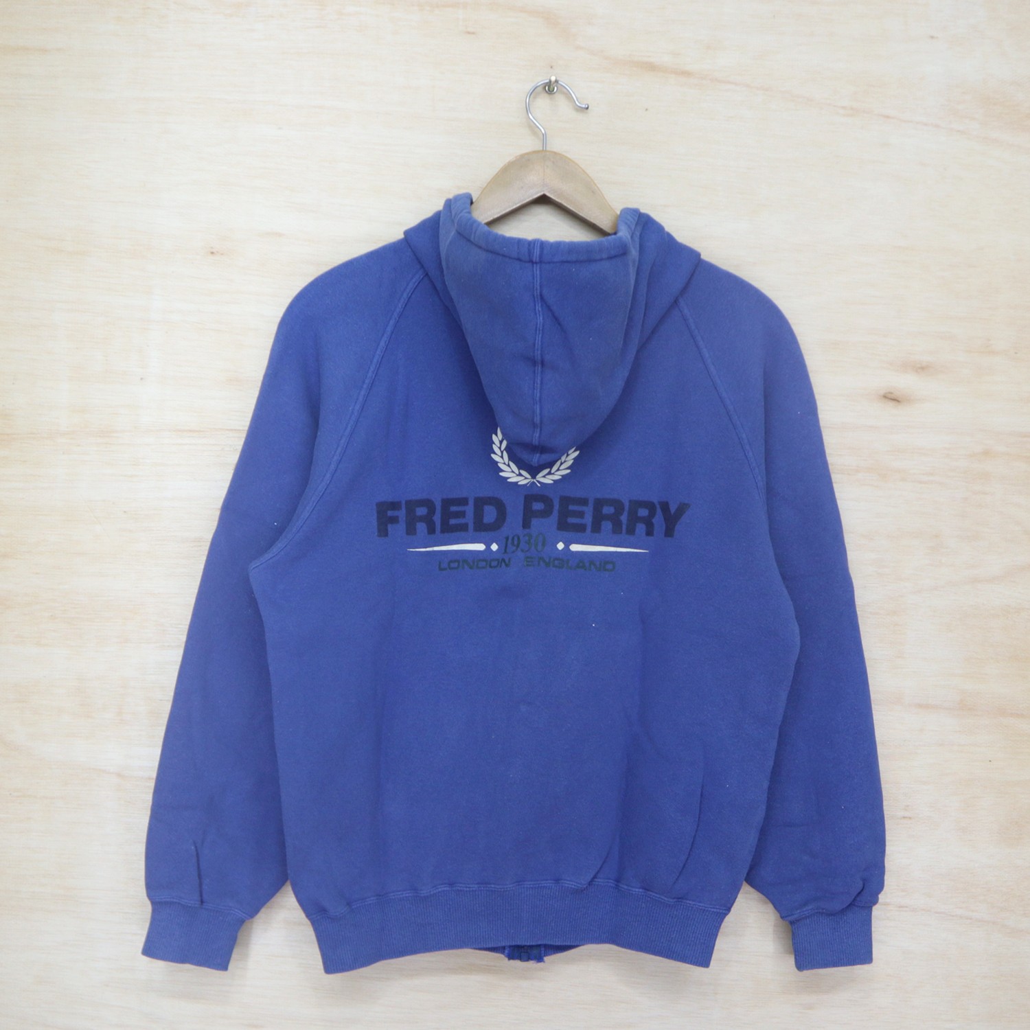 Vintage 90s FRED PERRY 1930 London England Big Logo Sweater Sweatshirt Hoodie Made In Japan - 6